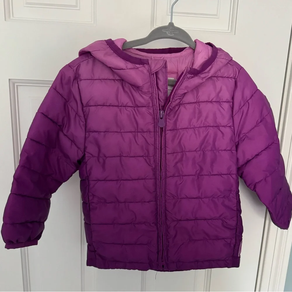 GAP Pink purple ombré Toddler Puffer Jacket light jacket 18-24 months girl